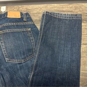 Vintage J. Crew Dark Blue Straight Jeans 100% Cotton Button Fly